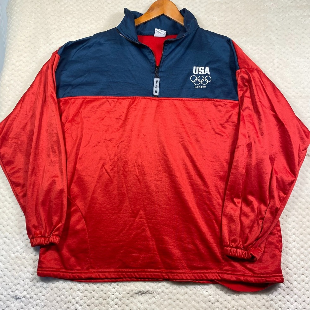 United States Olympic Committee Jacket Mens XXL Made In USA London 1/4 Zip